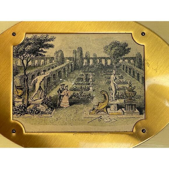 Vintage Palace Gardens Images Ivory Wooden Rectangular Framed Hanging - Picture 3 of 14